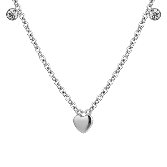 COLLANA BAMBINA IN ACCIAIO CUORI E CRISTALLI