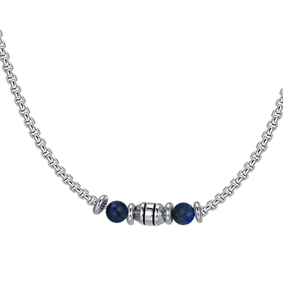 COLLANA BAMBINO IN ACCIAIO PIETRE BLU