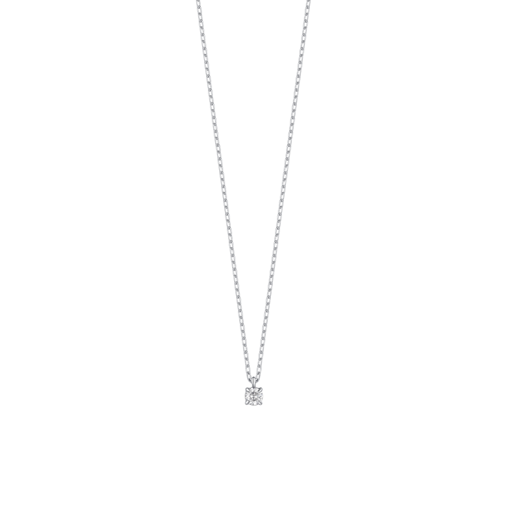 COLLANA BAMBINA IN ACCIAIO CON ZIRCONE BIANCO