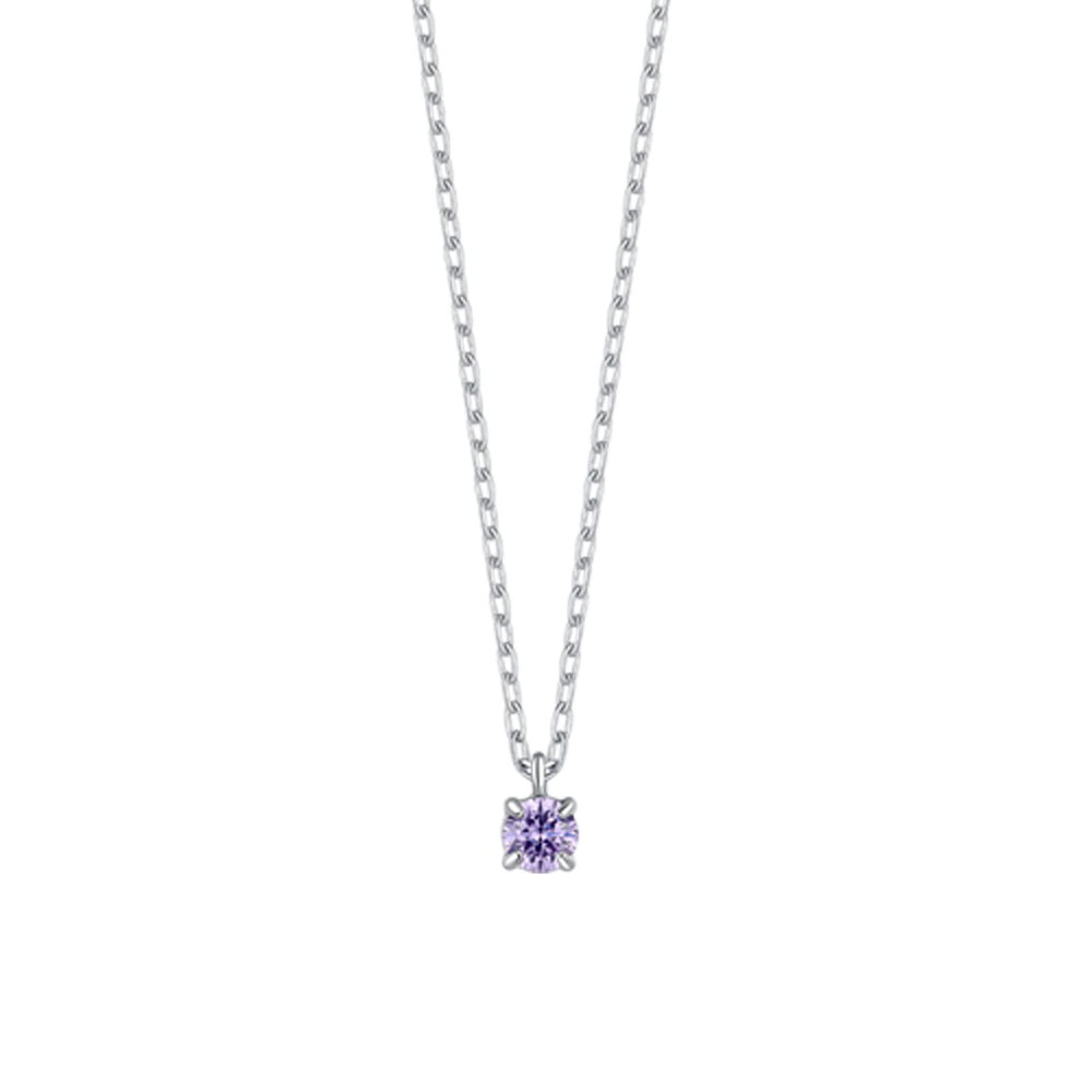COLLANA BAMBINA IN ACCIAIO CON ZIRCONE VIOLA