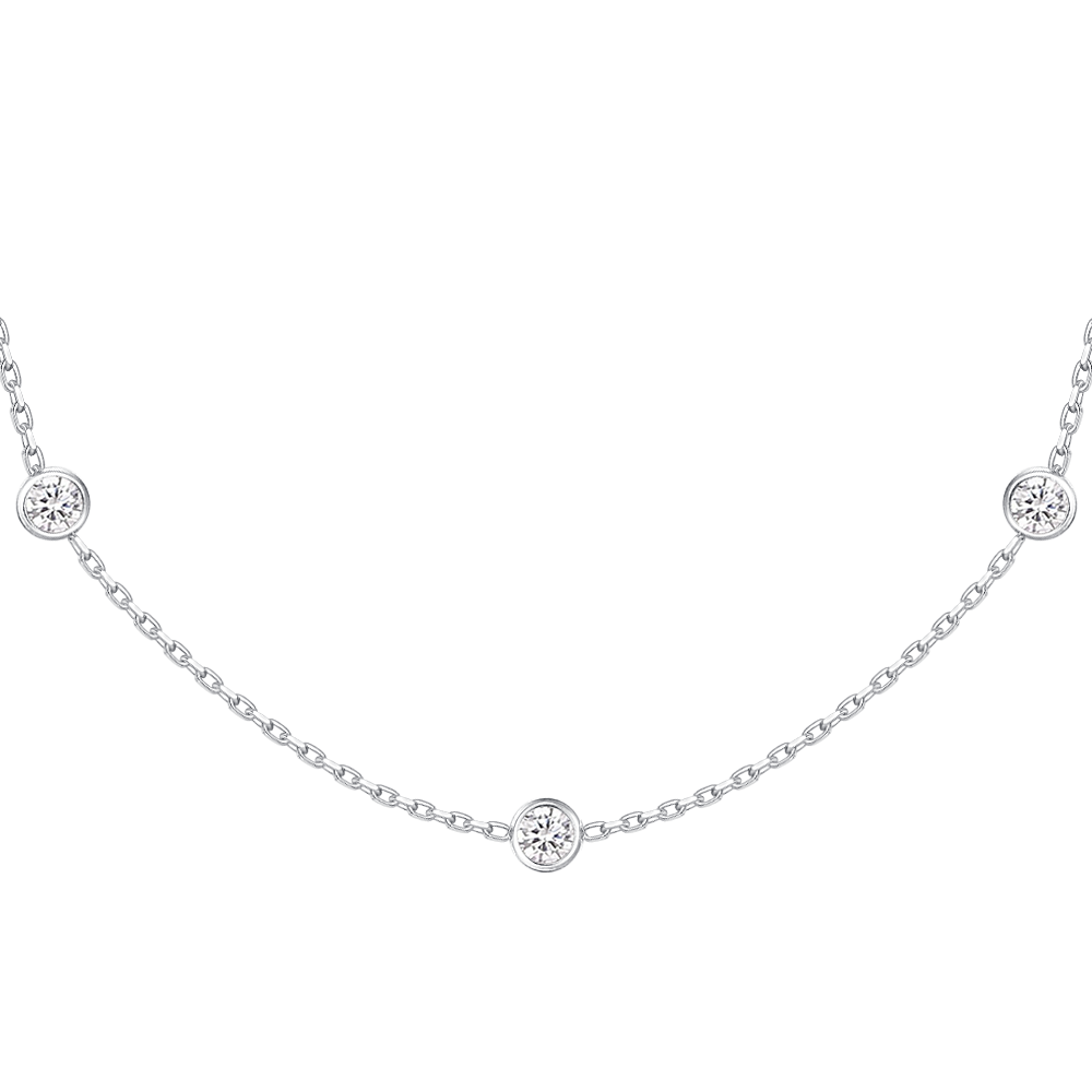 COLLANA BAMBINA IN ACCIAIO CON ZIRCONI BIANCHI