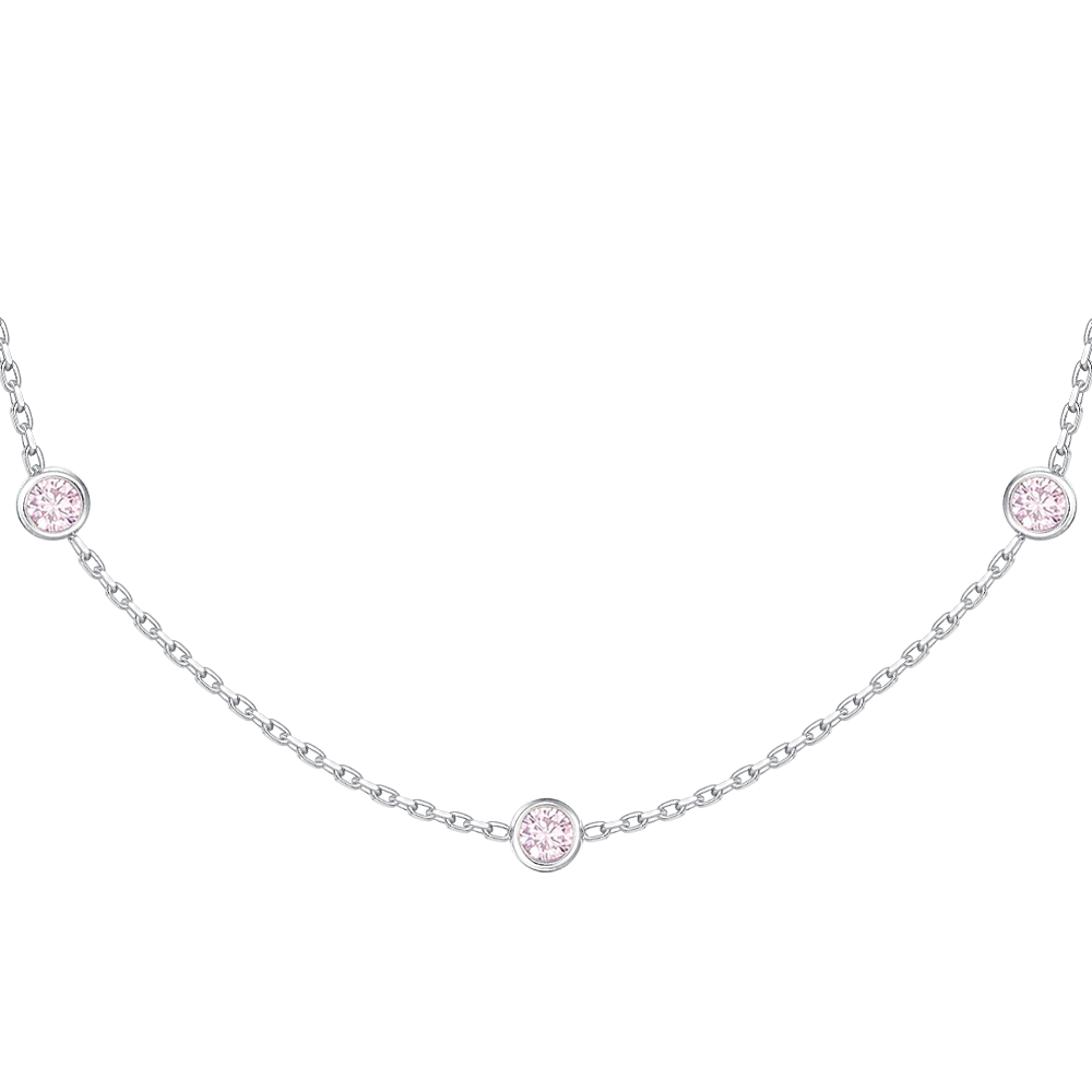 COLLANA BAMBINA IN ACCIAIO CON ZIRCONI ROSA