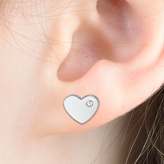 Orecchini a cerchio a cuore in argento 925 da donna con moissanite/zirconi 15 mm Orecchini a cerchio a cuore in argento 925 da donna con moissanite/zirconi 15 mm