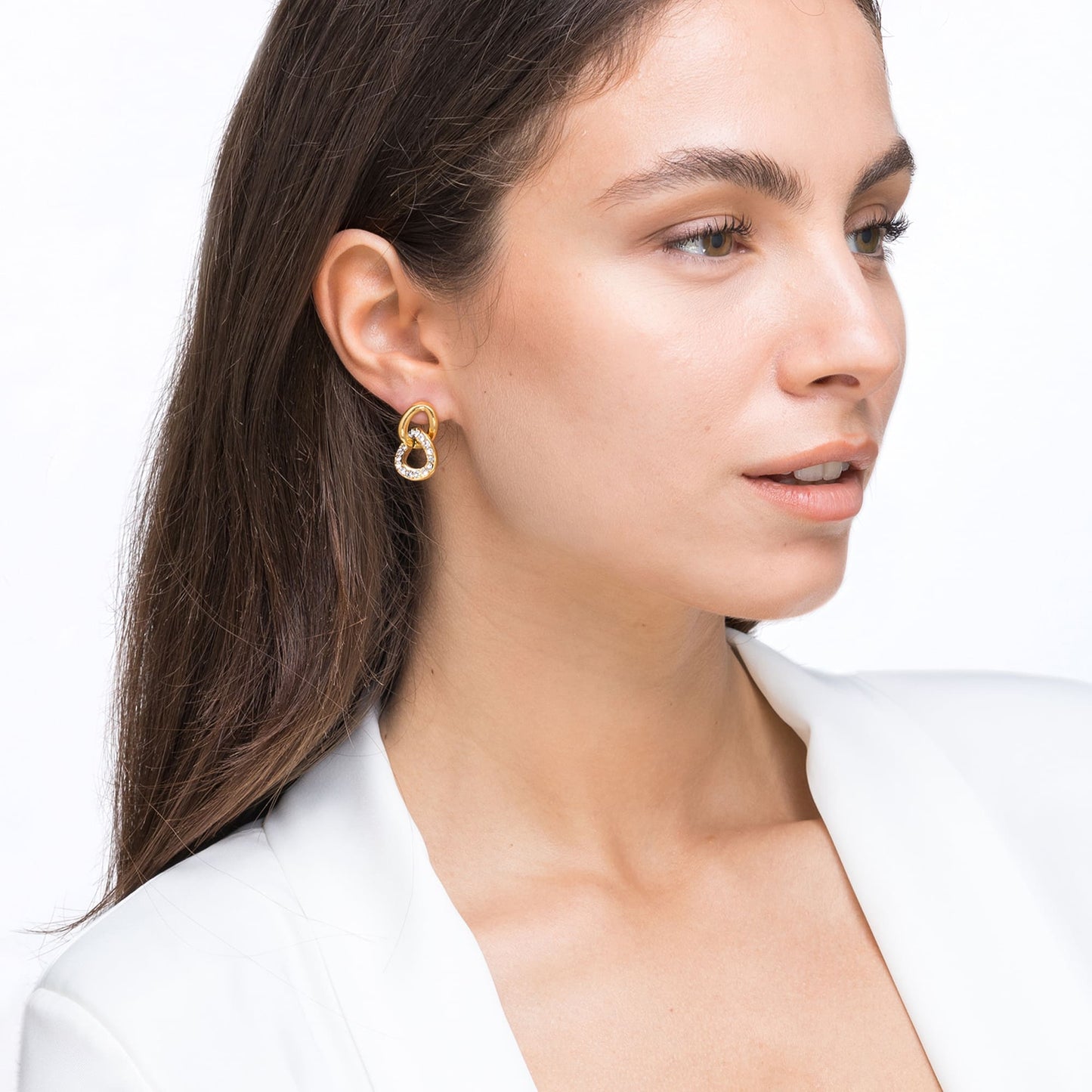 ORECCHINI DONNA IN ACCIAIO IP GOLD CON CRISTALLI