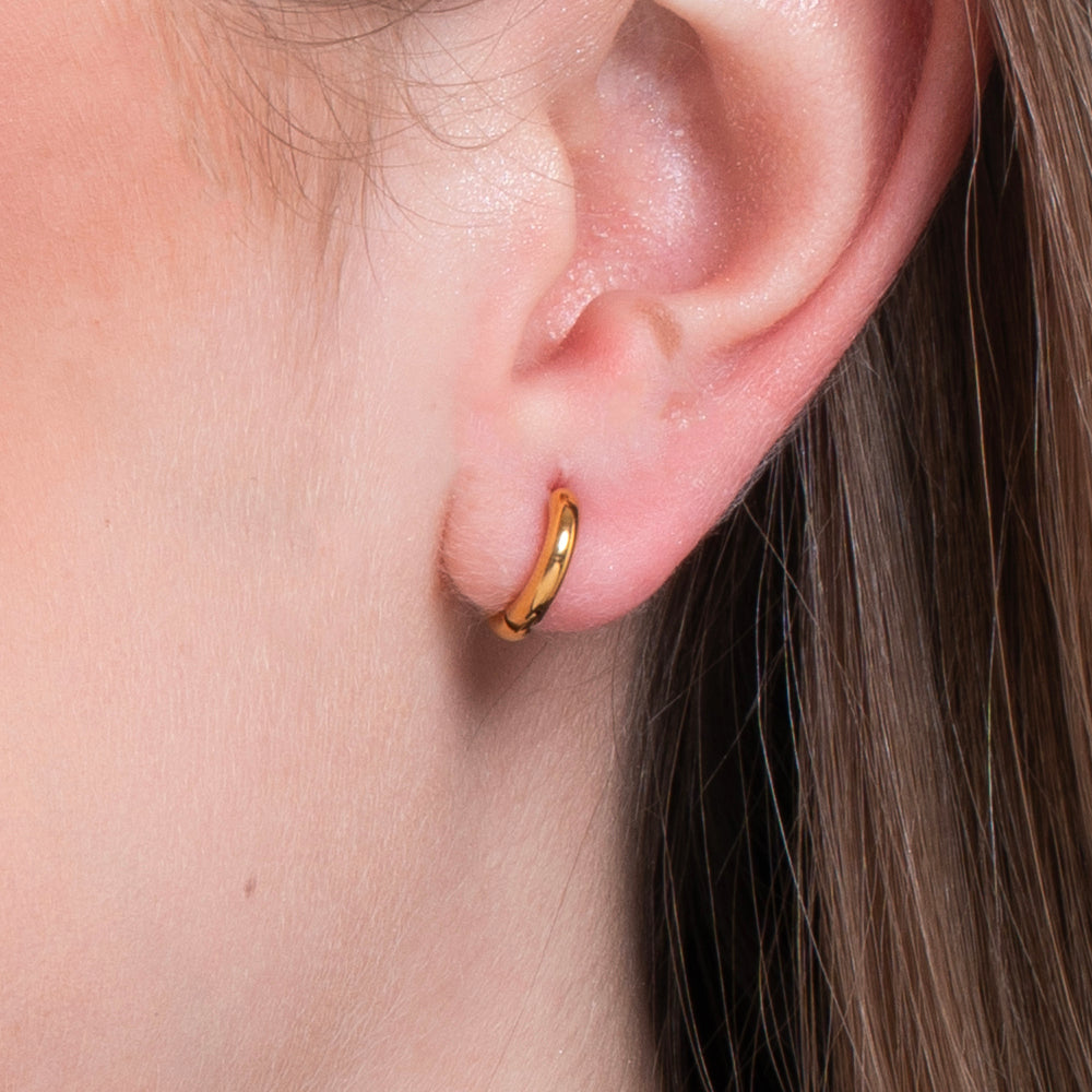 ORECCHINI DONNA CERCHIO IN ACCIAIO DORATO 12 MM
