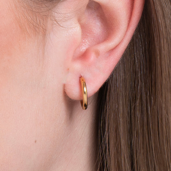 ORECCHINI DONNA CERCHIO IN ACCIAIO DORATO 14 MM