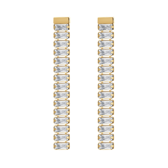 ORECCHINI DONNA IN ACCIAIO ZIRCONI BIANCHI