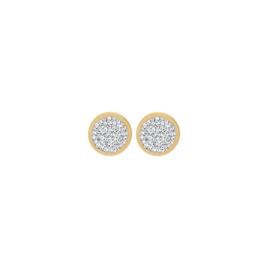 ORECCHINI DONNA IN ACCIAIO IP GOLD CON CRISTALLI BIANCHI