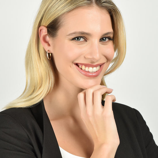 ORECCHINI DONNA IN ACCIAIO IP GOLD CON CRISTALLI BIANCHI