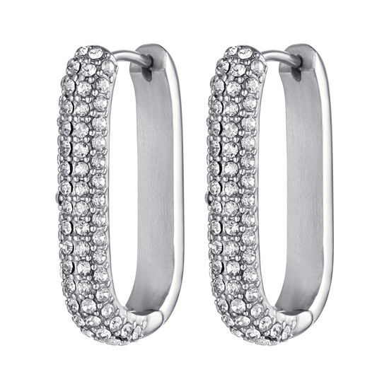 ORECCHINI DONNA IN ACCIAIO CON CRISTALLI BIANCHI