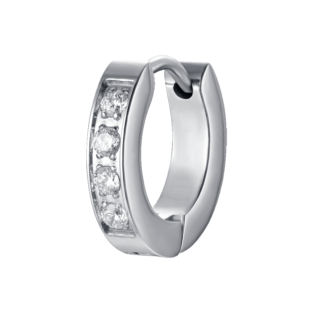 Orecchino Singolo NKlaus Orecchino A Perno Singolo In Oro Bianco 14k Orecchino Singolo NKlaus Orecchino A Perno Singolo In Oro Bianco 14k
