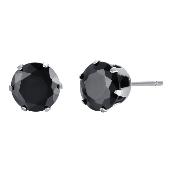 ORECCHINI UOMO IN ACCIAIO CON CRISTALLI NERI