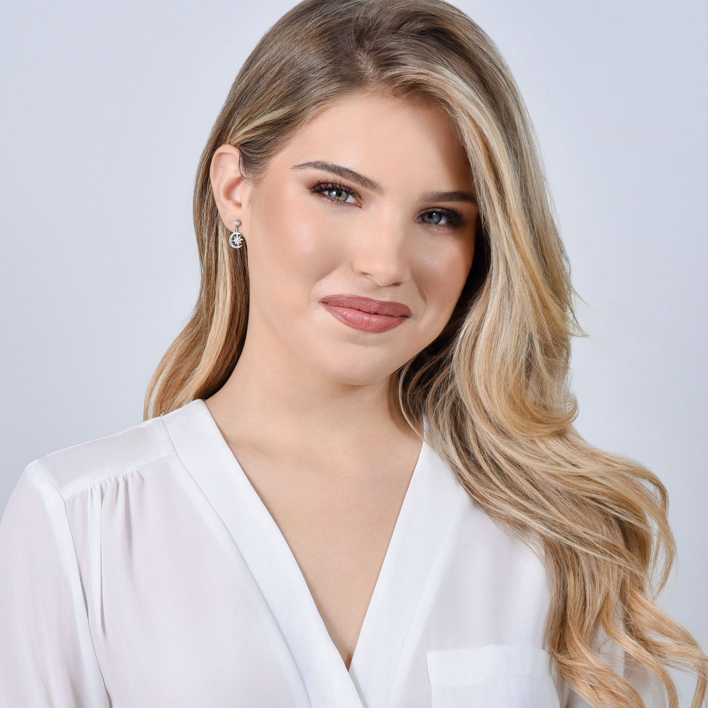 Orecchini Minimalisti In Acciaio Inossidabile Con Luna E Stella - Foto 8