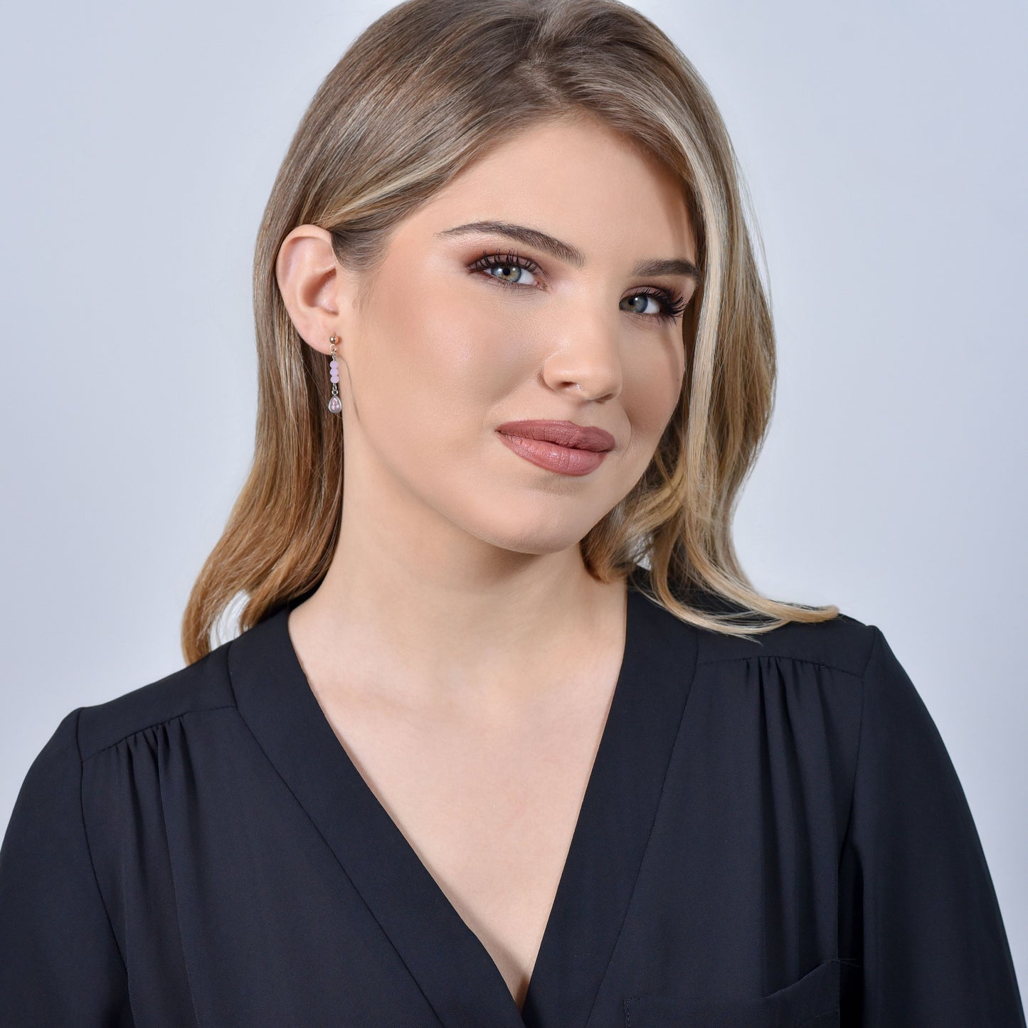 ORECCHINI DONNA IN ACCIAIO AGATA ROSA
