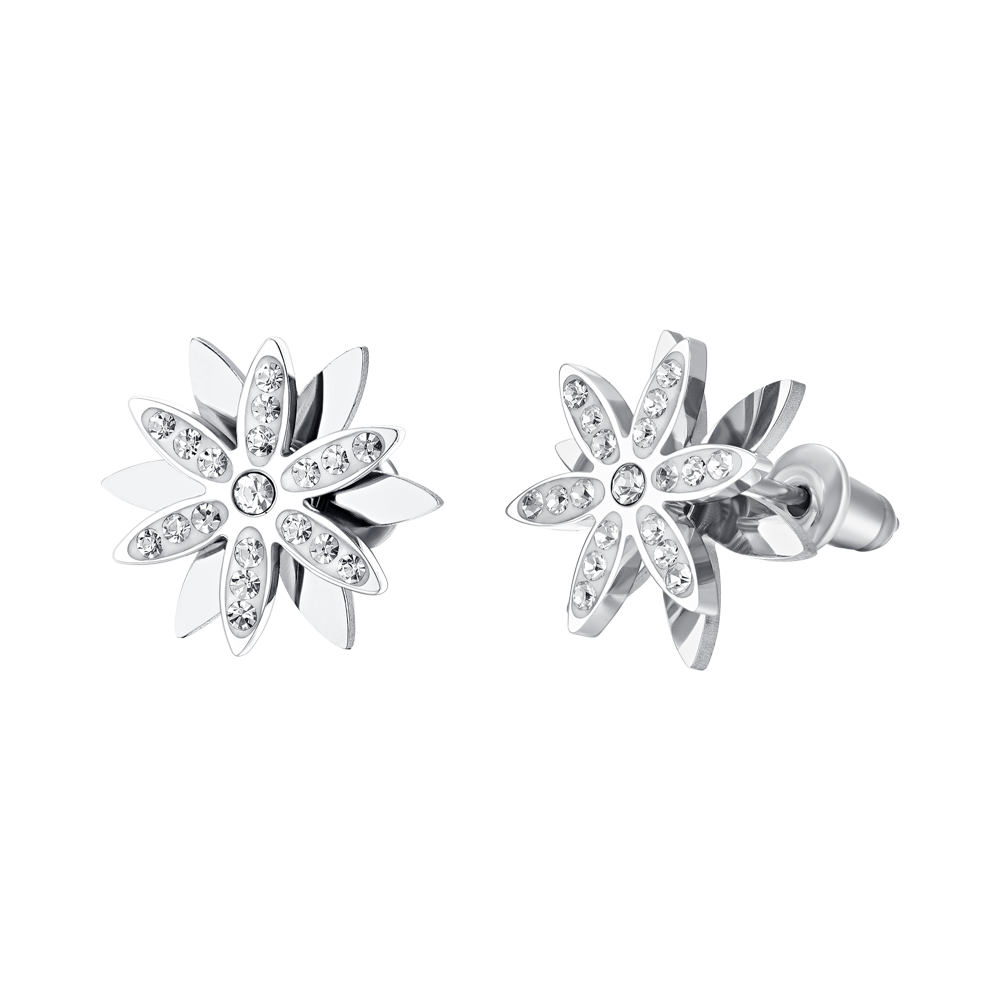 ORECCHINI DONNA IN ACCIAIO FIORE DELLA VITA GIREVOLE