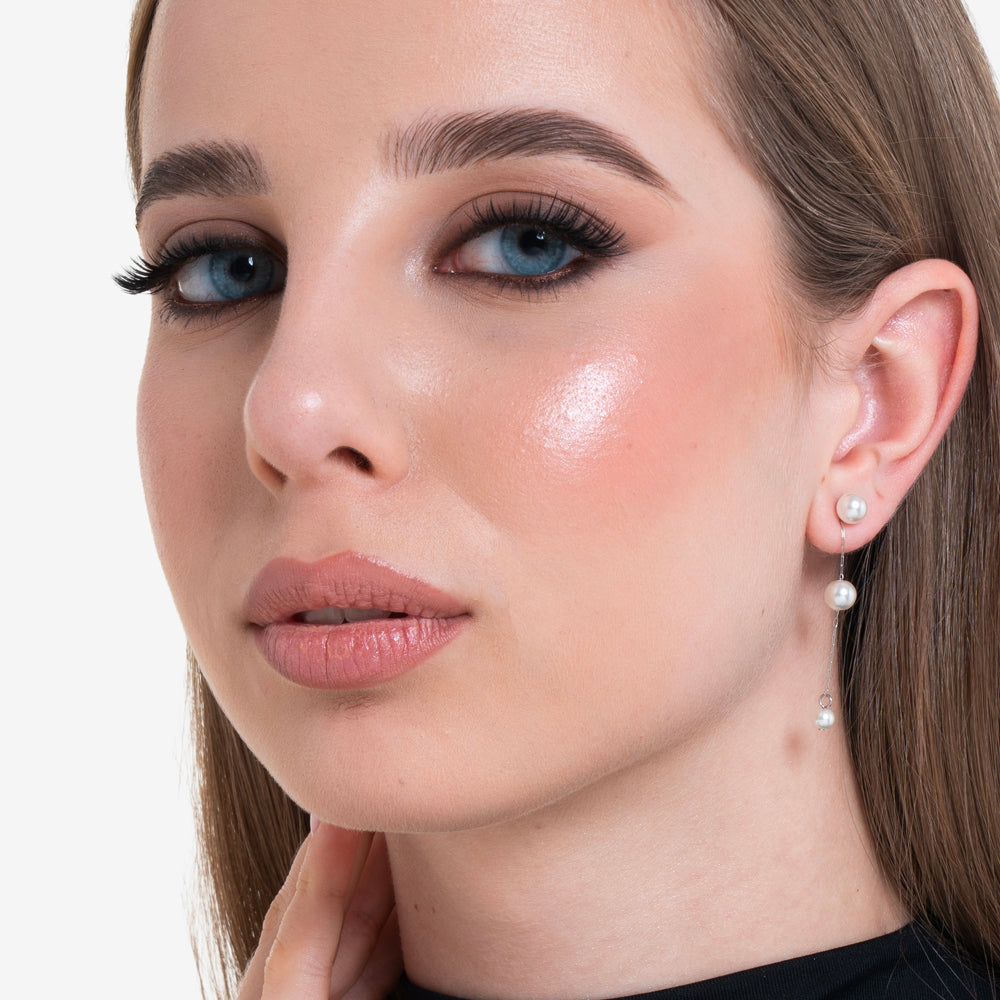 ORECCHINI DONNA IN ACCIAIO PENDENTI CON PERLE