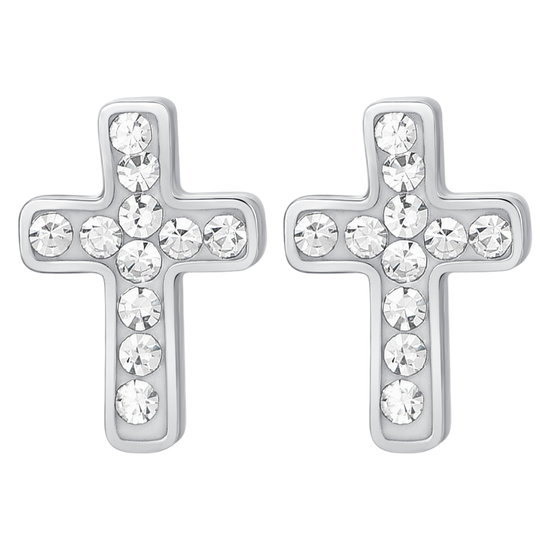 Orecchini A Cerchio Con Croce Di Cristalli Multicolor Dorati | Classy - Foto 7