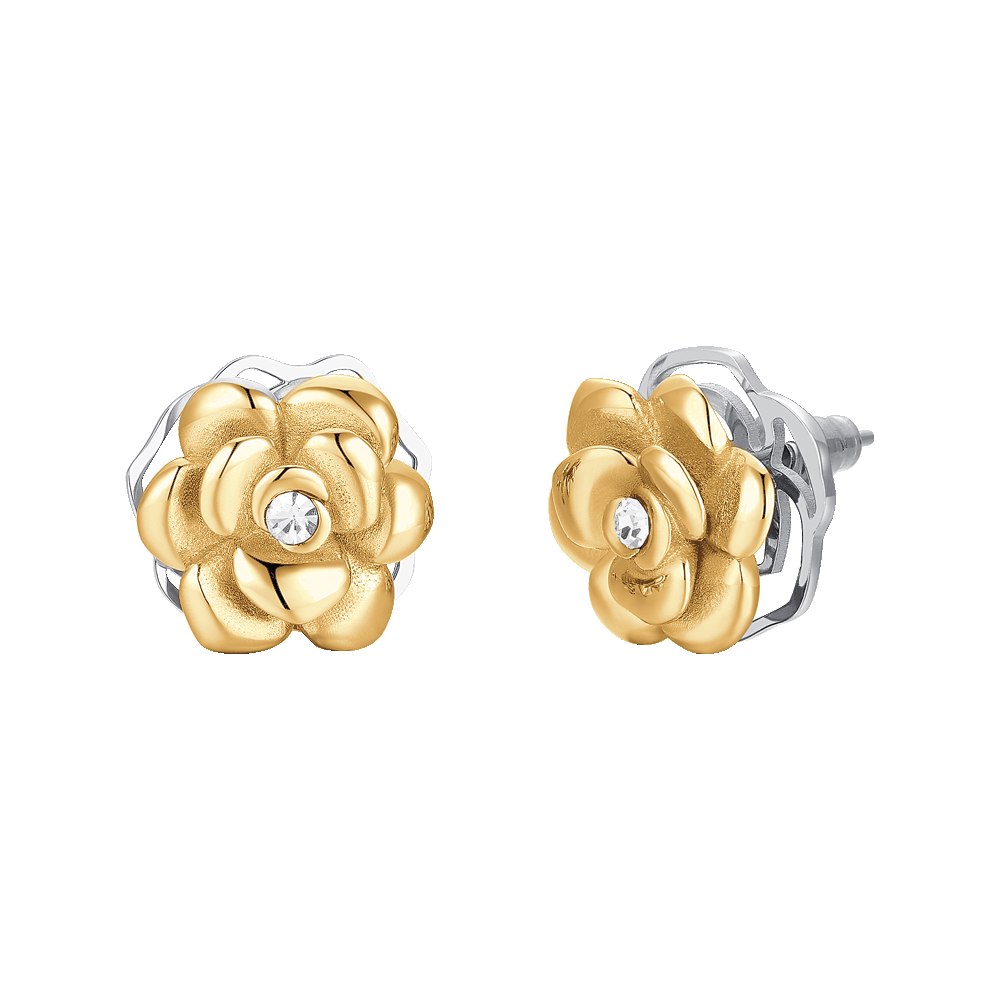 ORECCHINI DONNA IN ACCIAIO IP GOLD ROSA GIREVOLE