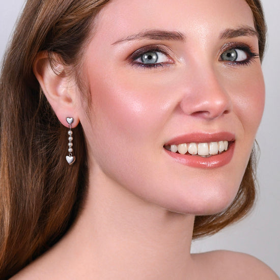Sllaiss Set 3 Paia Orecchini A Perno In Argento 925 - Forme: Sfera, Tondo E Cuore - Gioielli Ipoallergenici