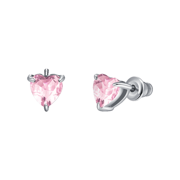 2 Paia Orecchini Pendenti A Doppio Cuore Donna - Acrilico Rosa E Rosso Rosa, Leggeri, Confezione Regalo