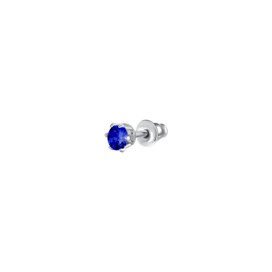 MONO ORECCHINO DONNA IN ACCIAIO CON ZIRCONE BLU