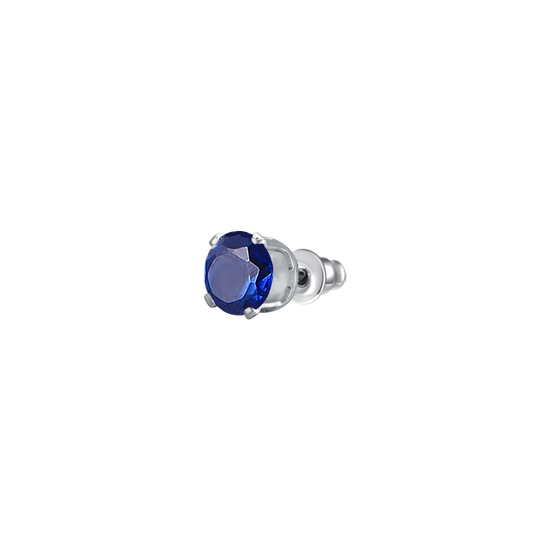 MONO ORECCHINO DONNA IN ACCIAIO CON ZIRCONE BLU