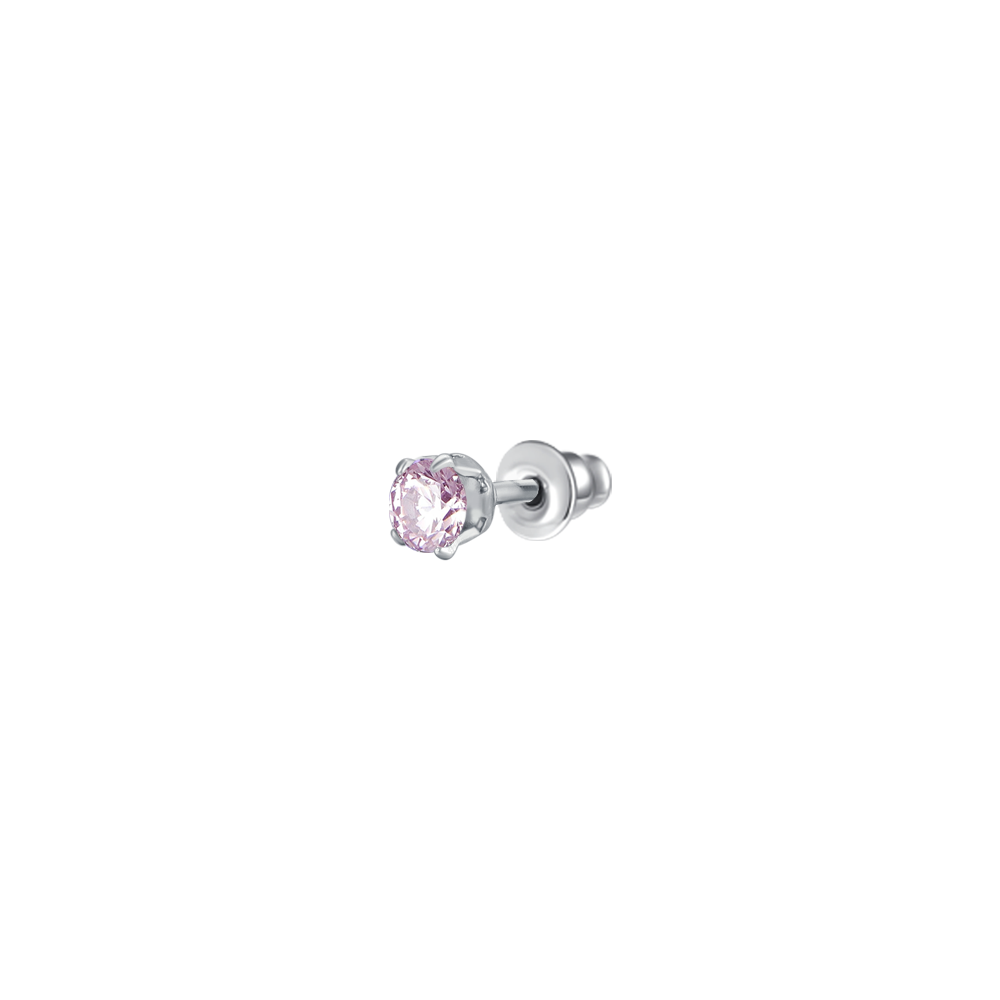 MONO ORECCHINO DONNA IN ACCIAIO CON ZIRCONE ROS