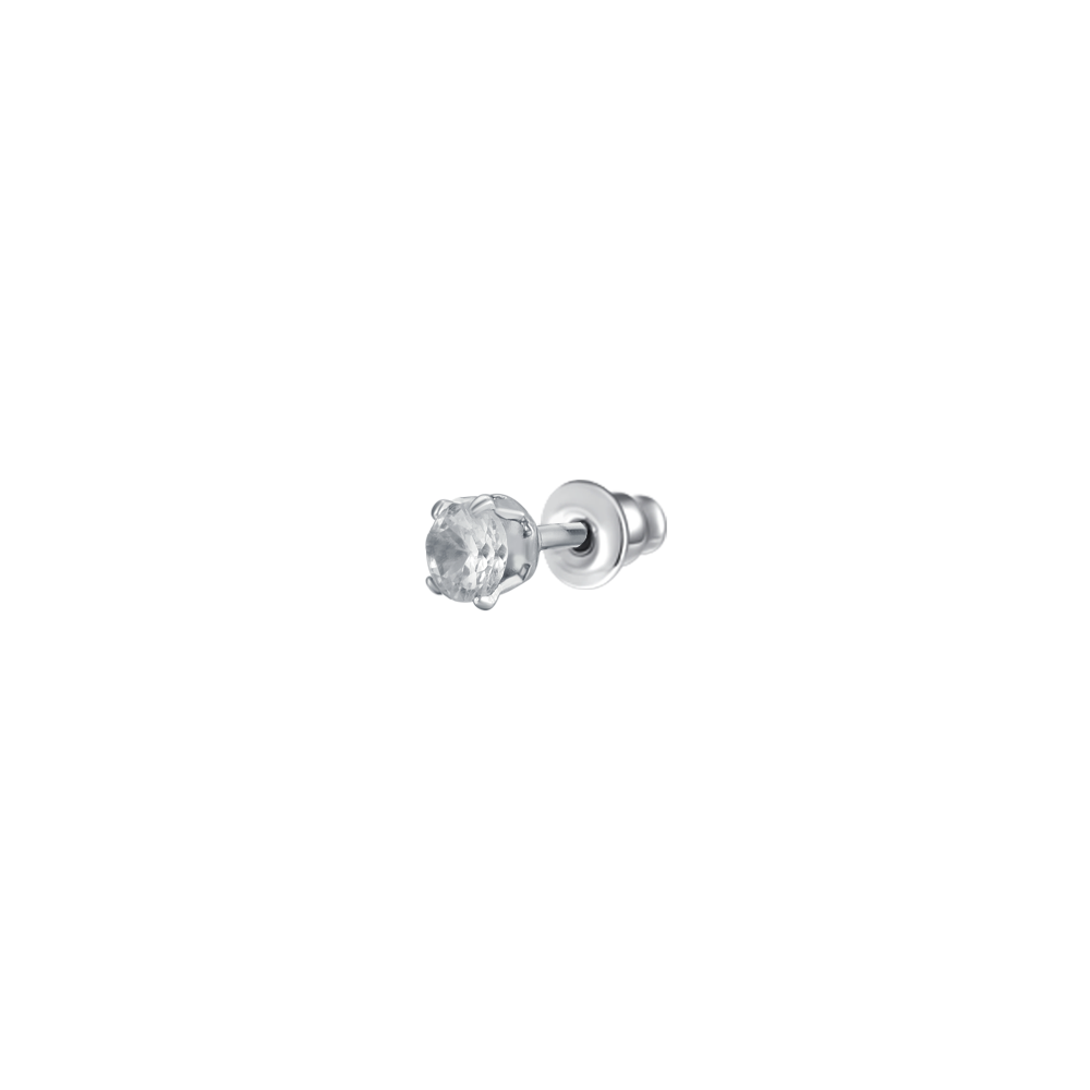 MONO ORECCHINO DONNA IN ACCIAIO CON ZIRCONE BIANCO