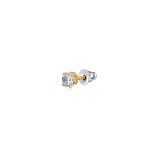 MONO ORECCHINO DONNA IN ACCIAIO IP GOLD CON ZIRCONE BIANCO