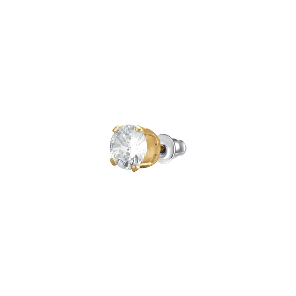 MONO ORECCHINO DONNA IN ACCIAIO IP GOLD CON ZIRCONE BIANCO