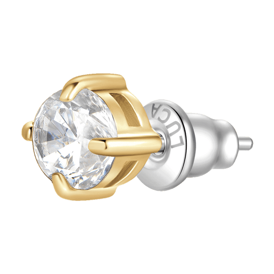 MONO ORECCHINO DONNA IN ACCIAIO IP GOLD CON ZIRCONE BIANCO