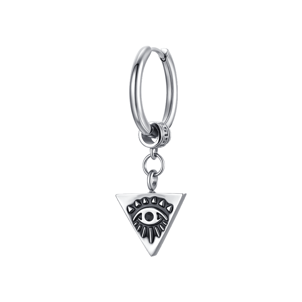 MONO ORECCHINO UOMO IN ACCIAIO CON OCCHIO EFFETTO VINTAGE