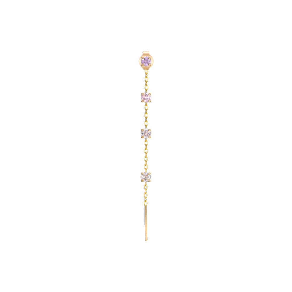 MONO ORECCHINO DONNA IN ACCIAIO IP GOLD CON CRISTALLI MULTICOLOR