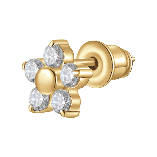 Mono Orecchino Rebecca Golden Ear, Argento Placcato Oro Rosa, Con Perla Bianca, Altezza 1,5 Cm