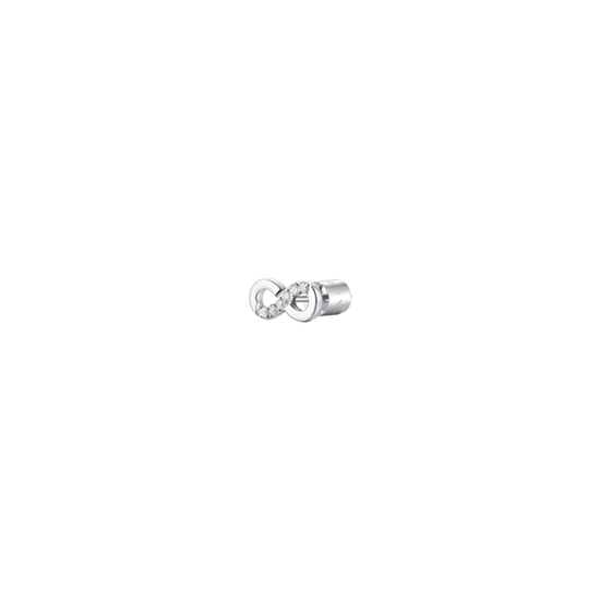 MONO ORECCHINO DONNA IN ACCIAIO CON INFINITO CON PUNTI LUCE ZIRCONE BIANCO