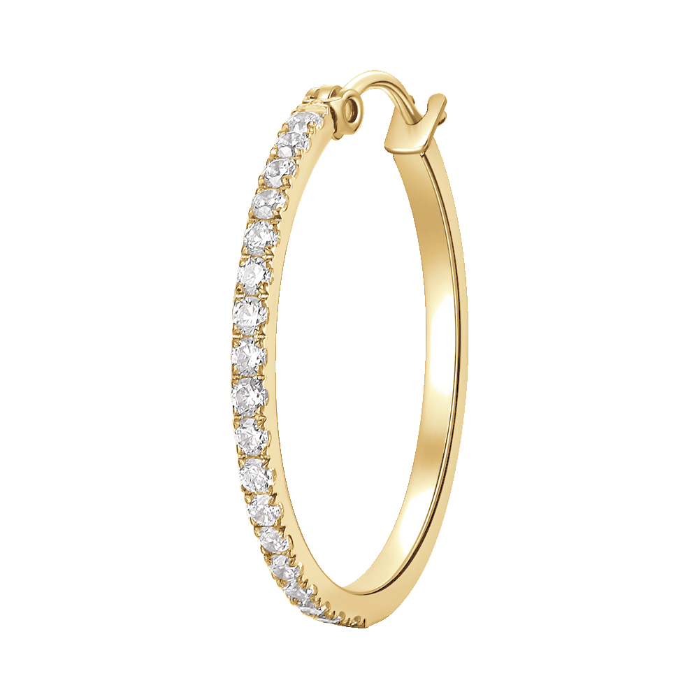 MONO ORECCHINO DONNA IN ACCIAIO IP GOLD CON ZIRCONI BIANCHI