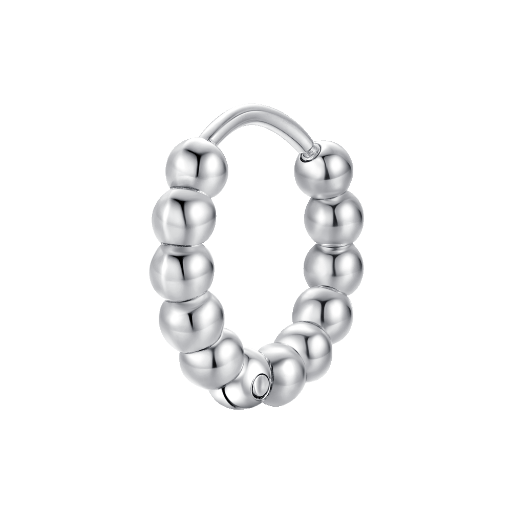 MONO ORECCHINO DONNA IN ACCIAIO MOTIVO A SFERE