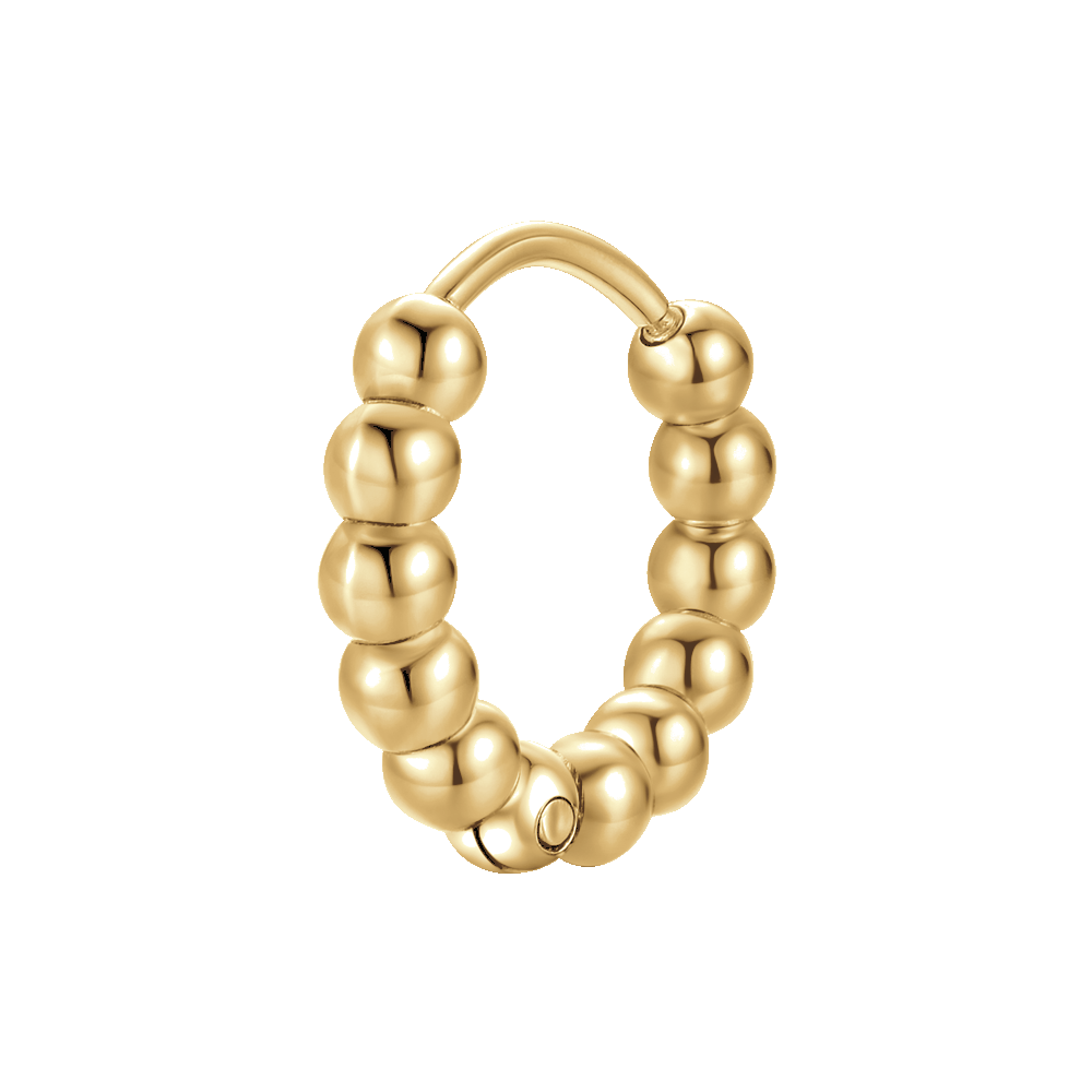 MONO ORECCHINO DONNA IN ACCIAIO IP GOLD MOTIVO A SFERE