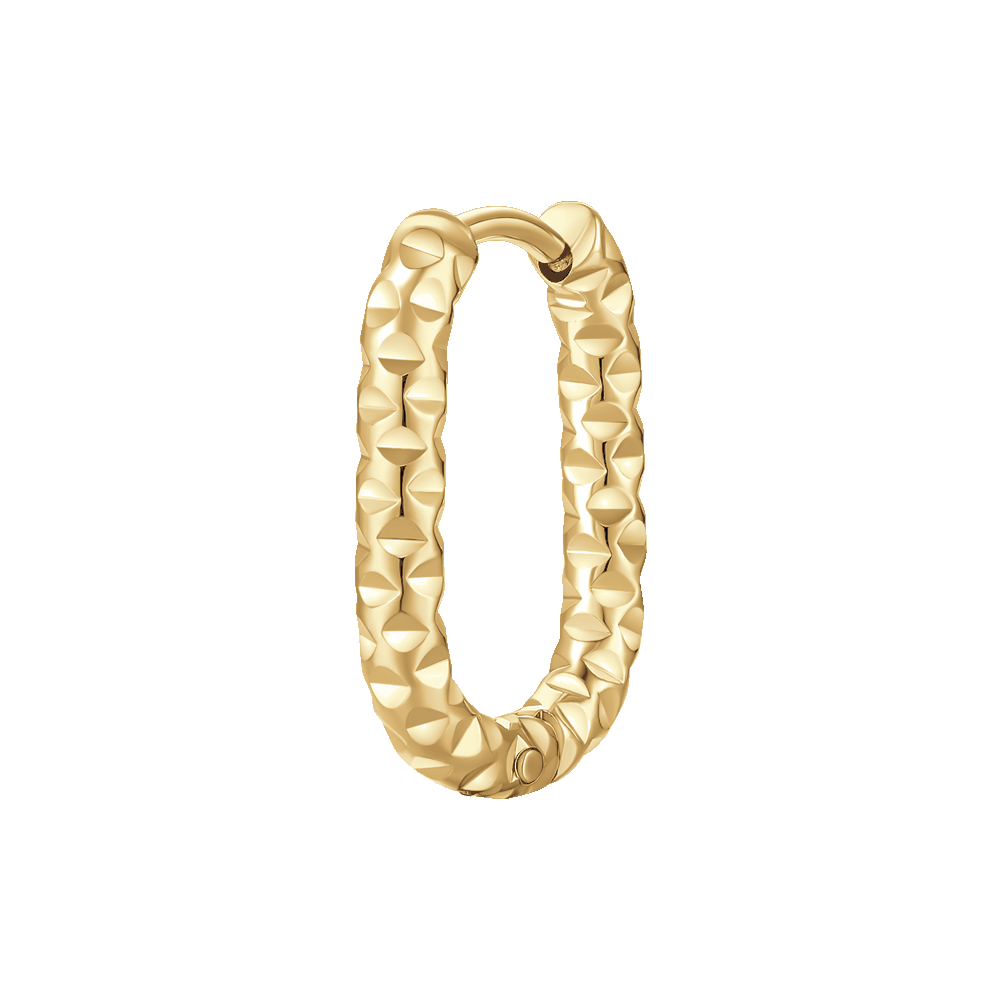 MONO ORECCHINO DONNA IN ACCIAIO IP GOLD CON FINITURA DIAMANTATA