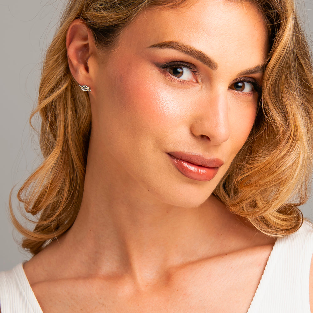 MONO ORECCHINO DONNA IN ACCIAIO CON NODO