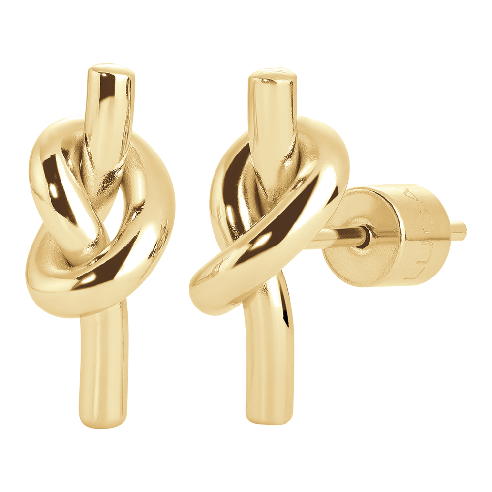 MONO ORECCHINO DONNA IN ACCIAIO IP GOLD CON NODO