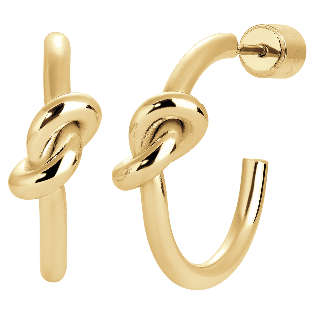 ORECCHINI DONNA IN ACCIAIO IP GOLD CON NODO