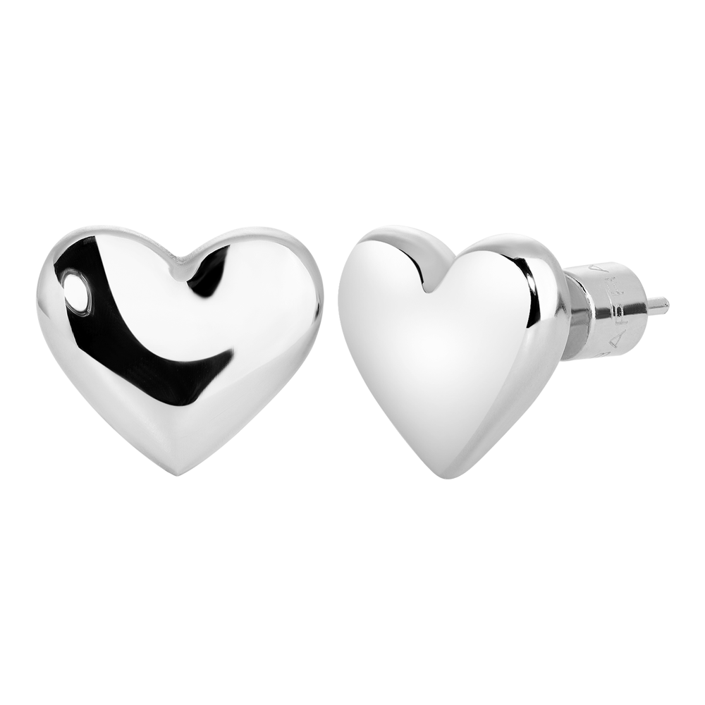 MONO ORECCHINO DONNA IN ACCIAIO CON CUORE