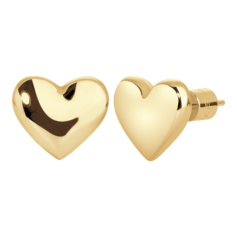 MONO ORECCHINO DONNA IN ACCIAIO IP GOLD CON CUORE