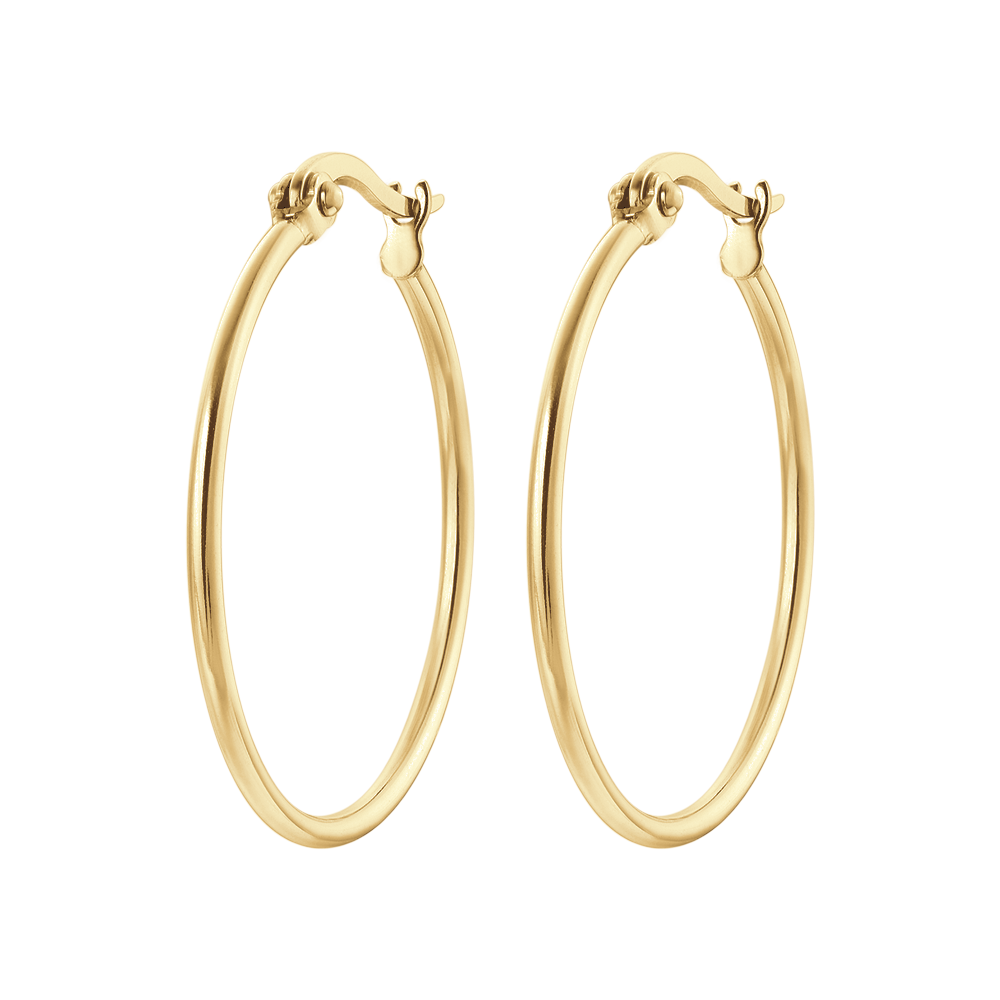 Orecchini a cerchio da 25 mm placcati in oro Orecchini a cerchio da 25 mm placcati in oro