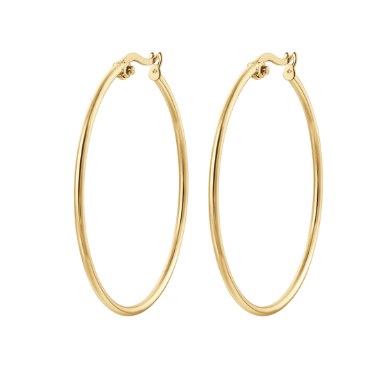 Orecchini A Cerchio 45mm In Argento Placato Oro Giallo - Foto 4