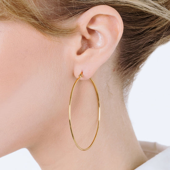 ORECCHINI DONNA CERCHIO IN ACCIAIO DIAMETRO 54 MM