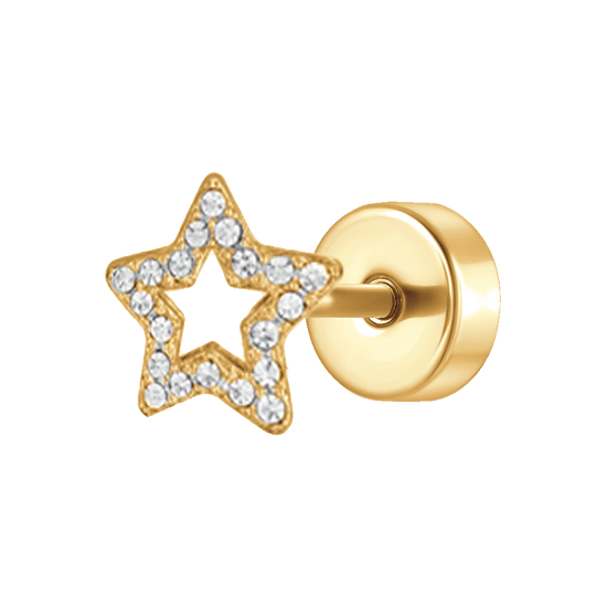 Paula & Fritz® Piercing Push-in Labret A Sfera Con Zirconi, Grado 23, 0,8 Mm, 1 Mm, 1,2 Mm, Spessore Barretta: Madonna Medusa Monroe Helix Tragus, Titanio Zirconia Cubica, Zirconia Cubica