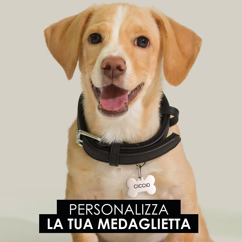 MEDAGLIETTA PERSONALIZZABILE CANE E GATTO OSSO