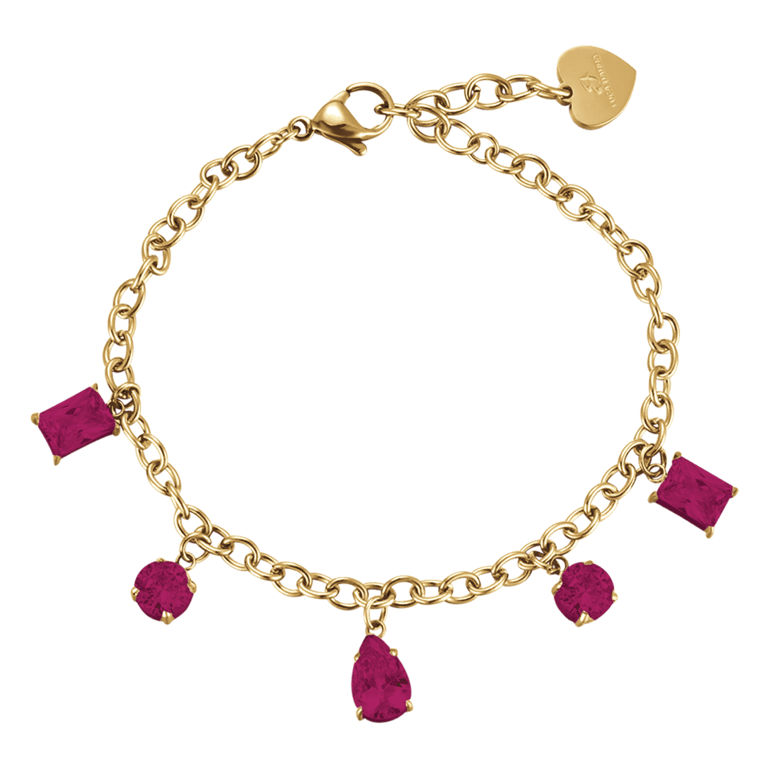 BRACCIALE DONNA IN ACCIAIO IP GOLD CON CRISTALLI Luca Barra